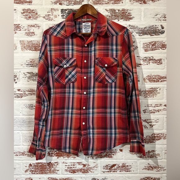 Authentic 44mm Legendary Goods Plaid Flannel Pearl Snap Fall Sz Medium - Picture 2 of 10